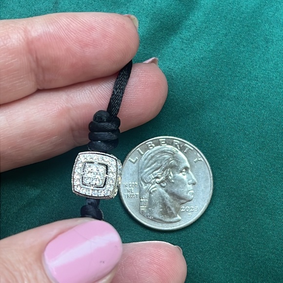 Vintage Rhinestones and Black Silk Bracelet - Picture 15 of 17